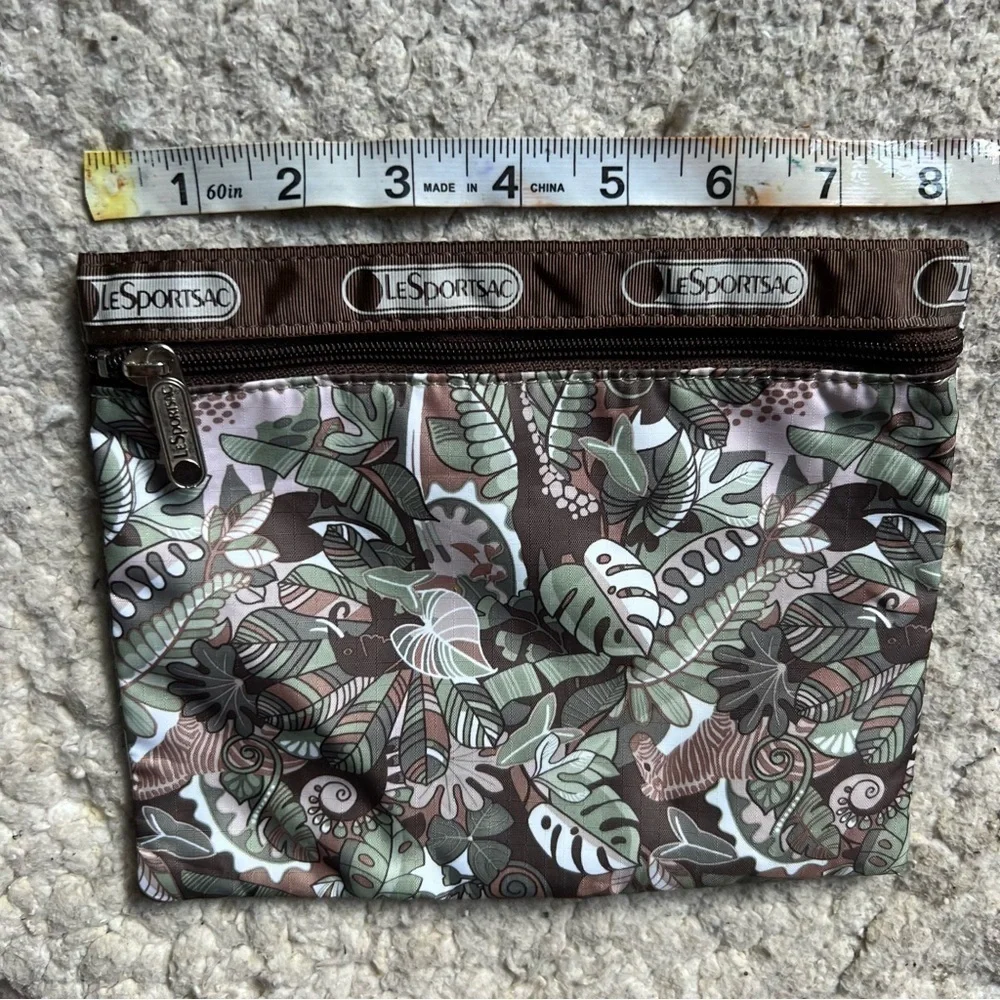 LESPORTSAC Fun Jungle print Small zippered Toiletry Pouch 8×6inches